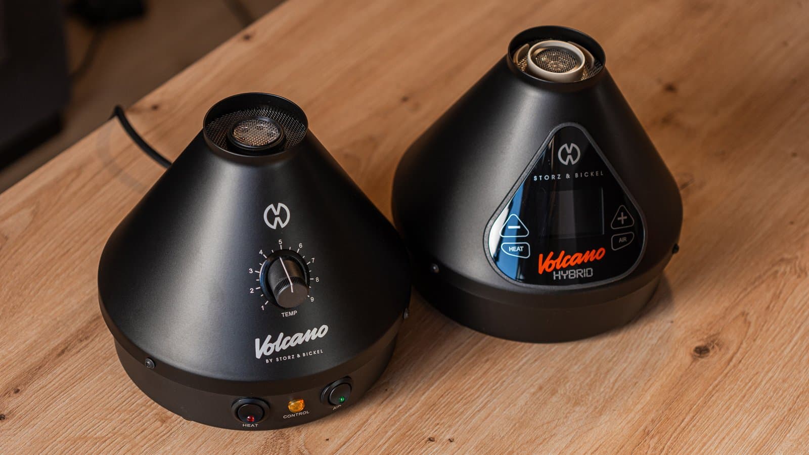 Volcano Classic and Volcano Hybrid side by side on table