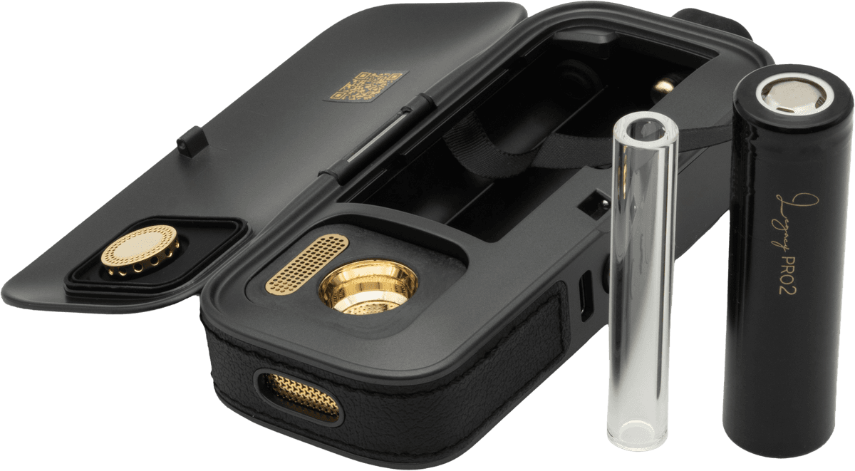AirVape Legacy Pro 2 battery compartment open with 18650 cell partially removed