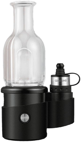 Crossing Core 2.0 assembled with Hubble Bubble glass bubbler attached showing full device