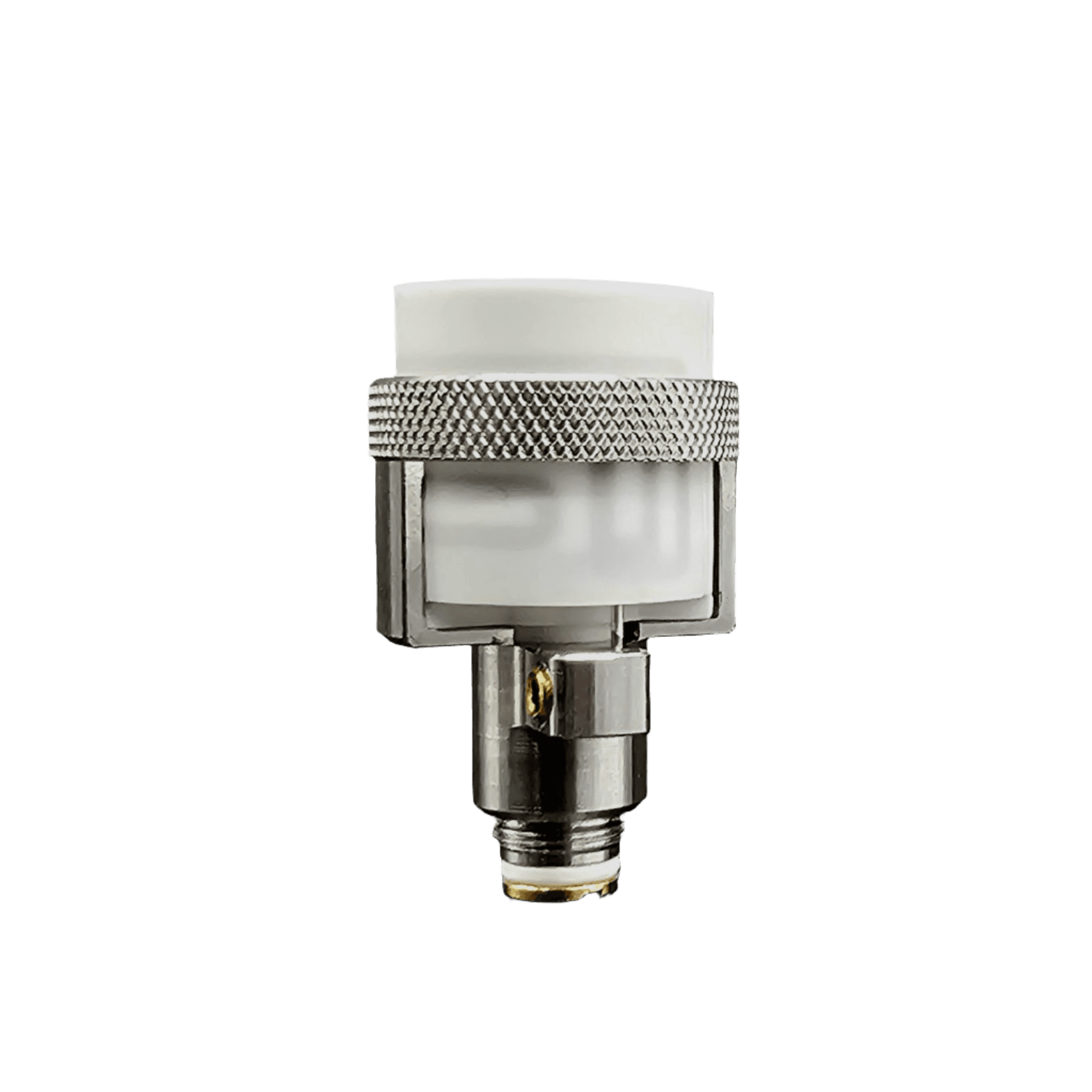 Crossing Core 2.0 V5 atomizer close-up showing SiC cup, rebuildable design and 510 threading