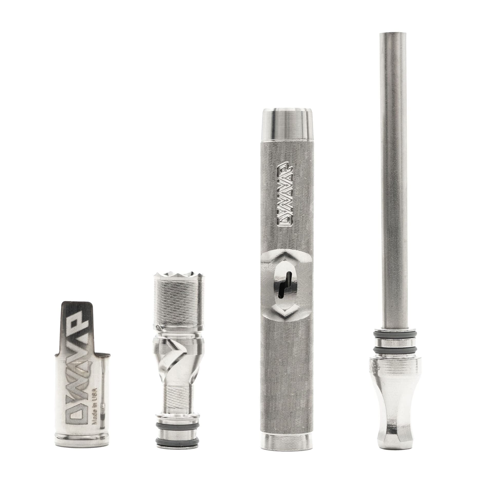 M7 parts on white: captive cap, tip, stem and condenser