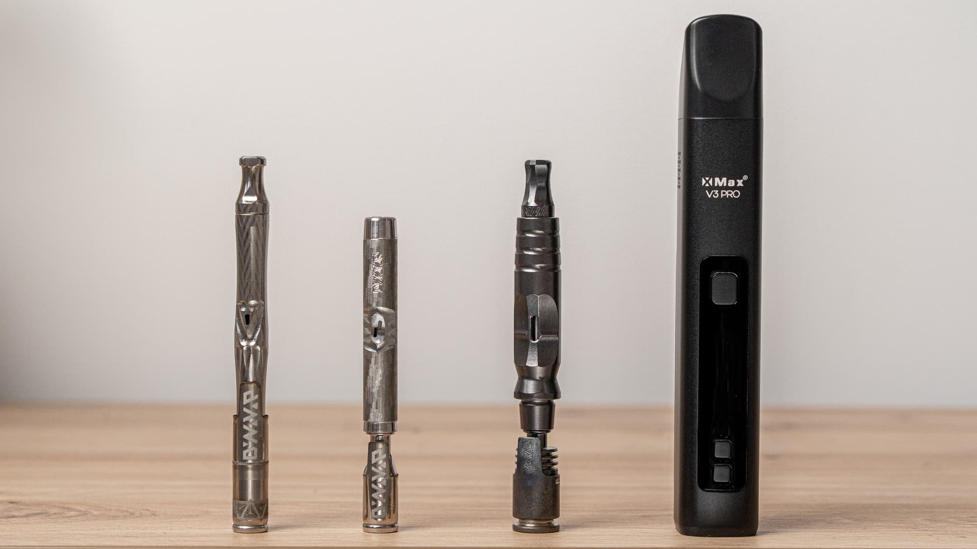 DynaVap UniDyn nebeneinander mit DynaVap M7, HyperDyn und XMAX V3 Pro