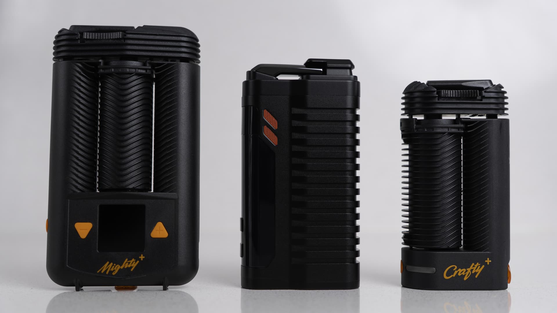 Fenix 2 MAX next to Mighty+ and Crafty+ in a front comparison showing relative size and design