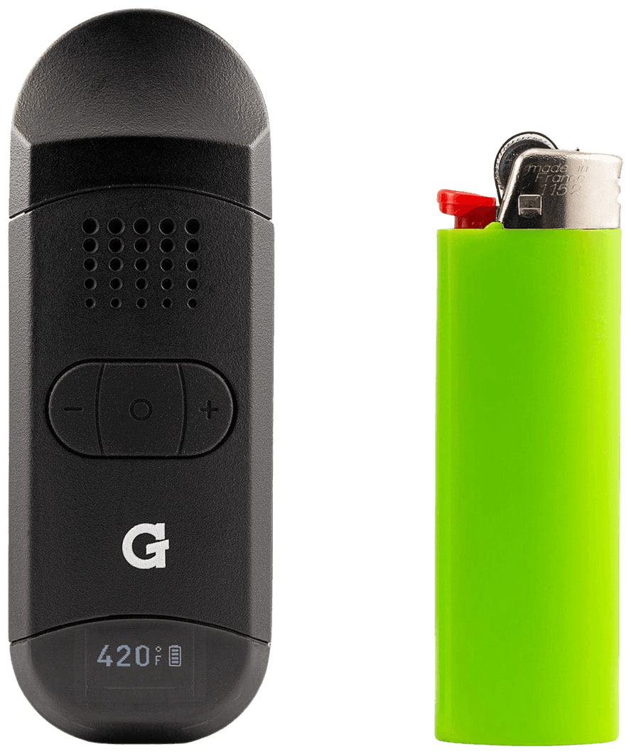 G Pen Dash II OLED display showing temperature readout during active session