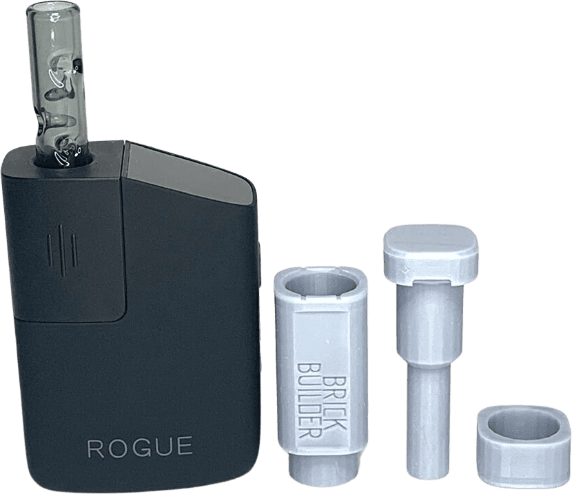 Healthy Rips Rogue 2 with glass stem and dosing capsule accessories on white background