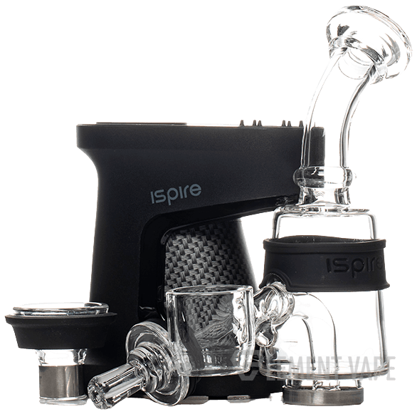 Ispire Daab zerlegt mit Basis, Glaskammer, Carb Cap, Induktions-Cup und Reclaim-Cup
