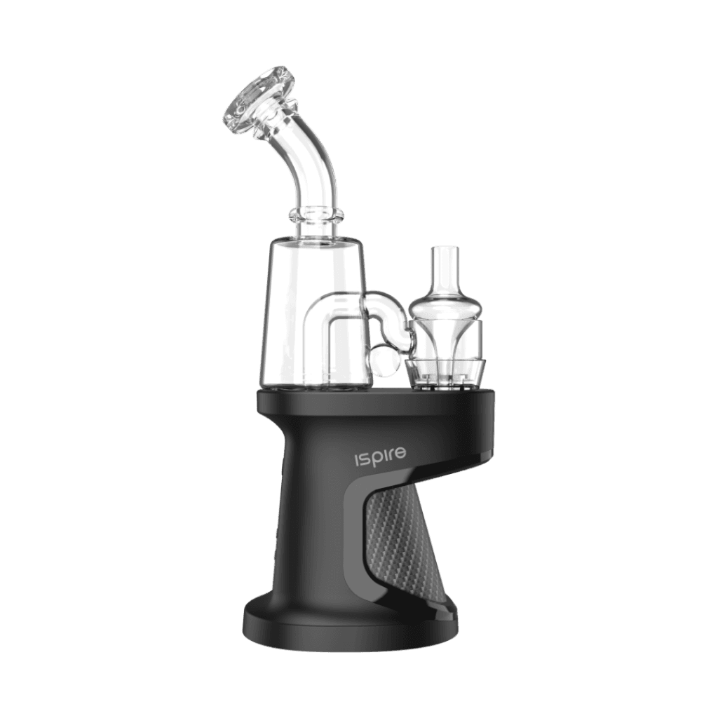 Ispire Daab Seitenansicht mit Pistolengriff-Basis, Glas-Wasserkammer und Carb Cap