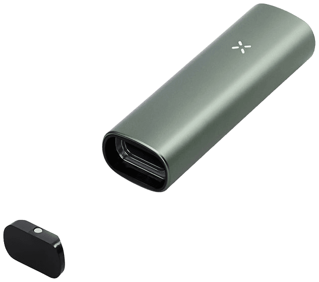 Green PAX 4 with magnetic end cap removed showing the open oven chamber for loading