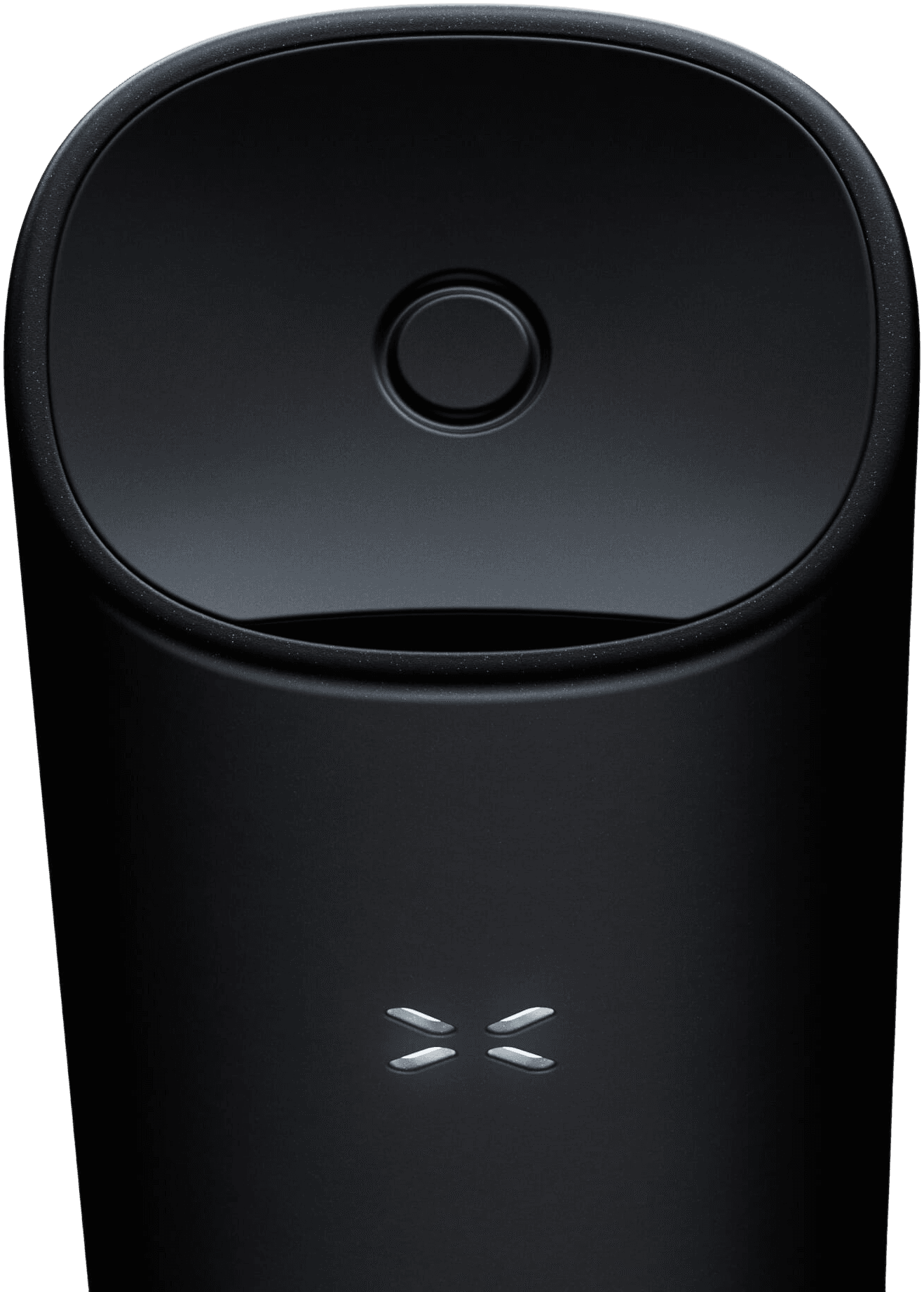 PAX Flow close-up showing flat mouthpiece and illuminated LED petal indicators during a session