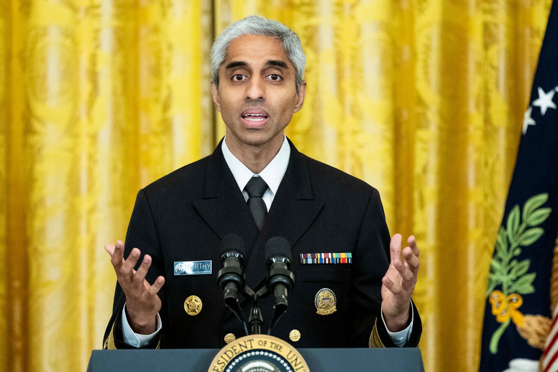 Surgeon General Vivek Murthy at the White House. Murthy called alcohol a leading preventable cause of cancer before leaving office.