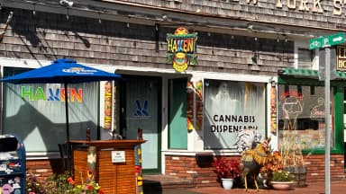 The Haven Cannabis Dispensary shop stands in Provincetown, Massachusetts. Retailers like this one would lose their licenses if voters approve the Nov. 3 repeal. (Lindsey Nicholson/UCG/Universal Images Group/Newscom)