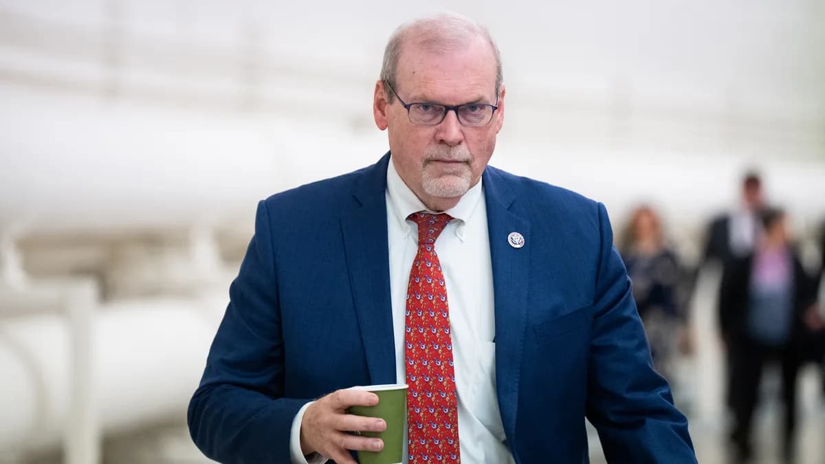 Rep. Morgan Griffith, R-Va., walks through the Cannon tunnel at the Capitol carrying a coffee cup in November 2022. | Bill Clark/Newscom